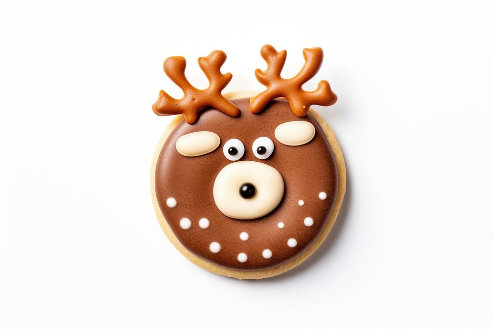 Christmas reindeer icing cookie dessert food anthropomorphic. AI generated Image by rawpixel.
