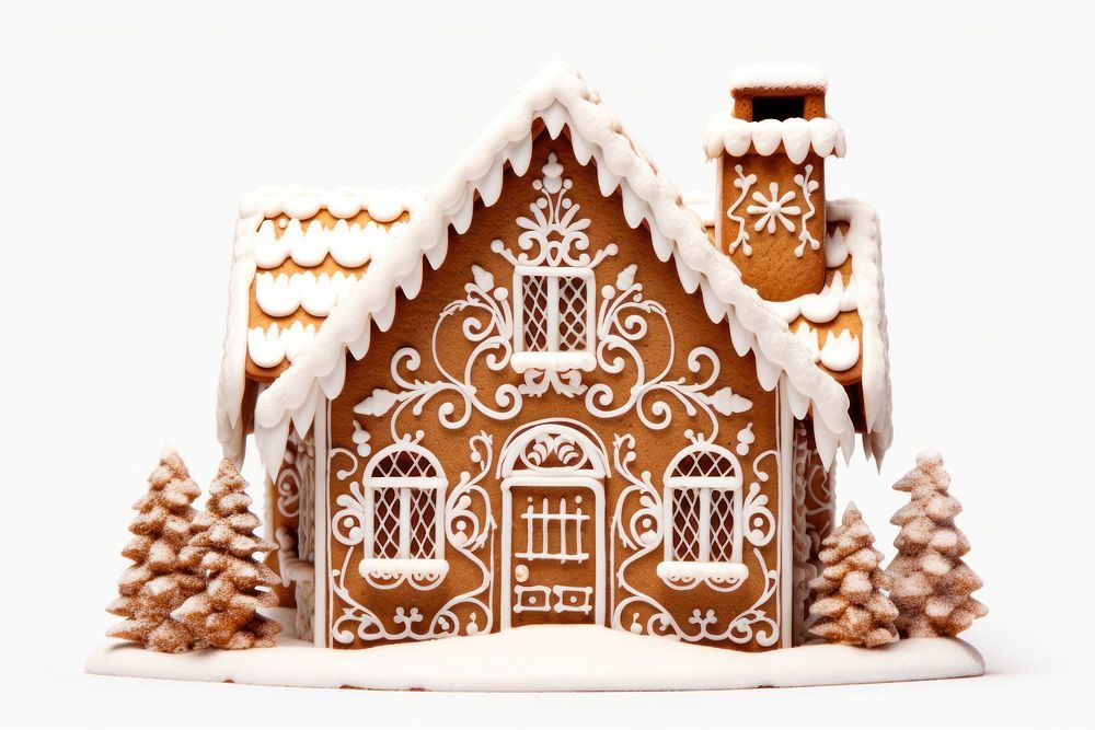 Aesthetic Christmas ginger bread house gingerbread christmas dessert. AI generated Image by rawpixel.