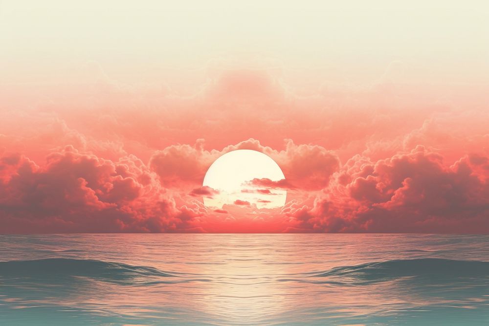 Aesthetic sunset sunlight outdoors horizon. AI generated Image by rawpixel.