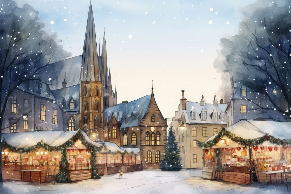 Christmas Markets christmas outdoors winter. AI generated Image by rawpixel.