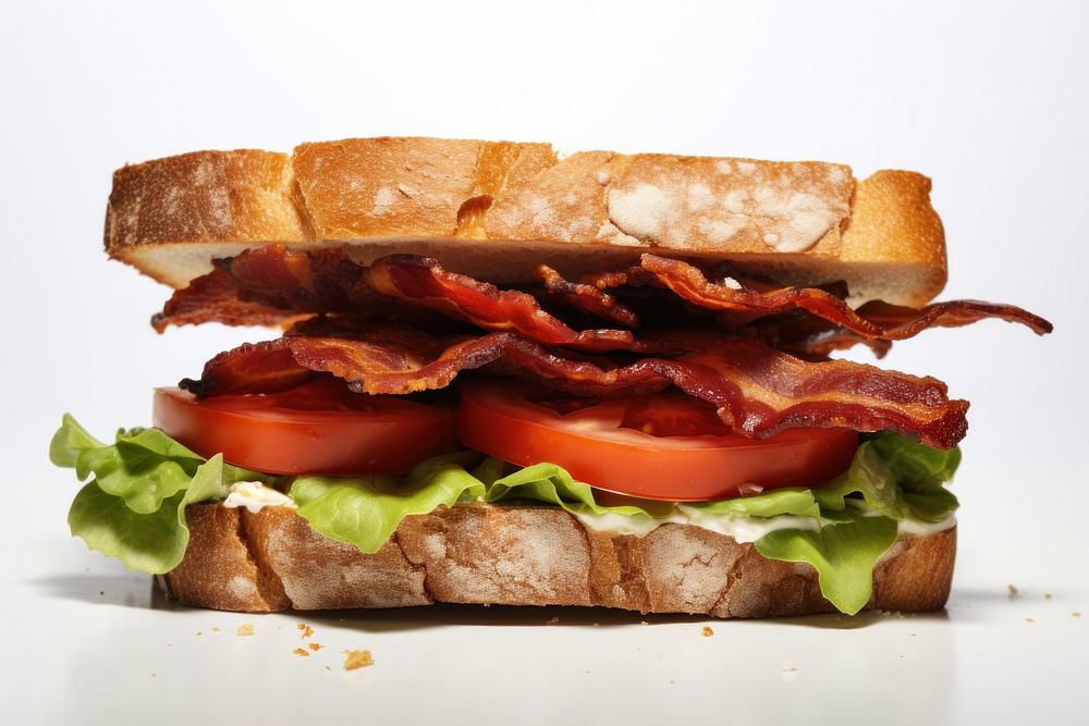 BLT sandwich bacon meat food. AI generated Image by rawpixel.