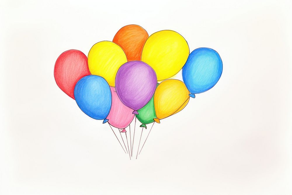 Balloon drawing transportation anniversary. AI generated Image by rawpixel.