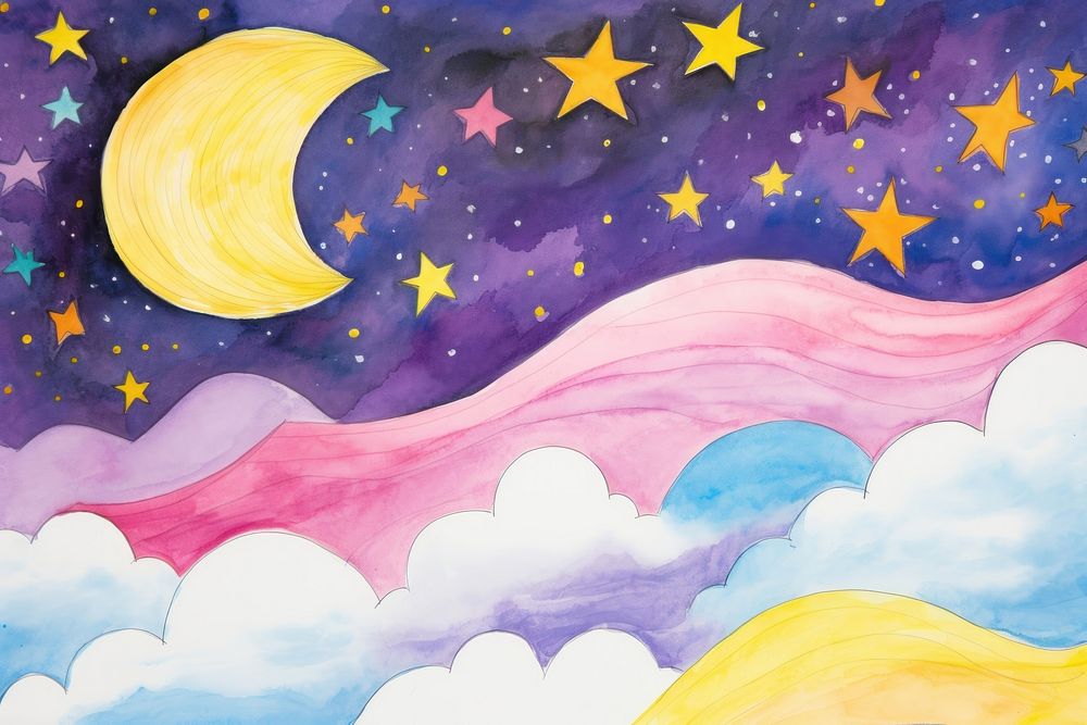 Night sky backgrounds drawing tranquility. AI generated Image by rawpixel.