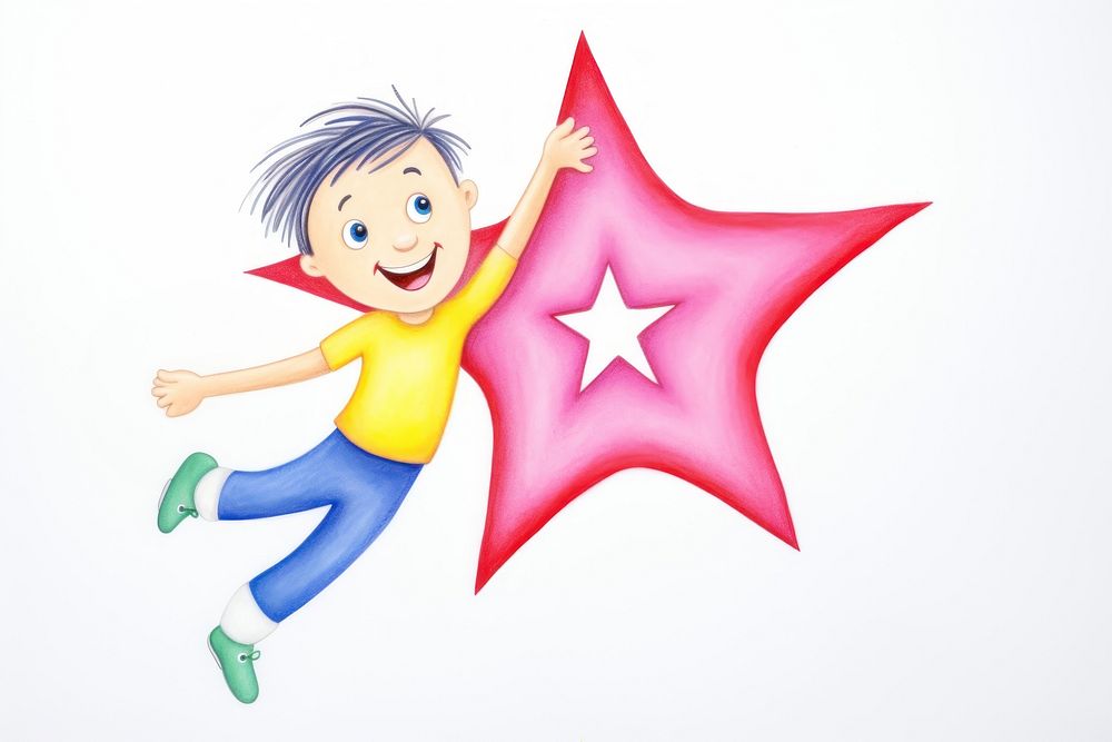 Star cheerful drawing child. AI generated Image by rawpixel.