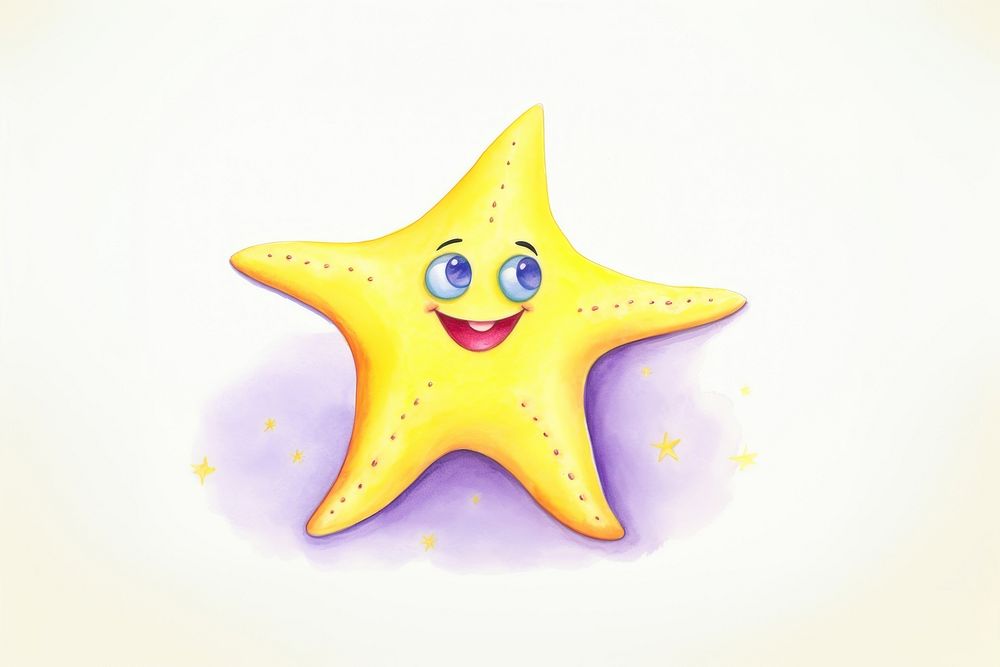 Star cheerful echinoderm happiness. AI generated Image by rawpixel.