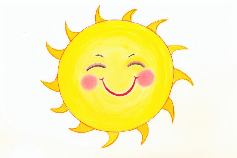 Sun cheerful drawing sky. AI generated Image by rawpixel.