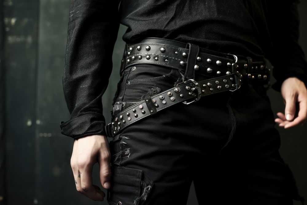 Punk stud belt accessories protection midsection. AI generated Image by rawpixel.