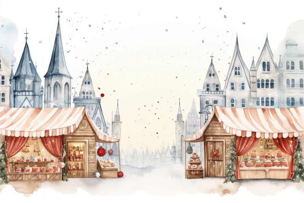 Christmas Markets outdoors city architecture. AI generated Image by rawpixel.