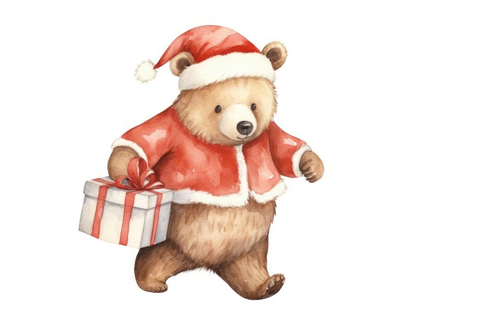 Bear wearing santa claus clothes mammal cute toy. AI generated Image by rawpixel.