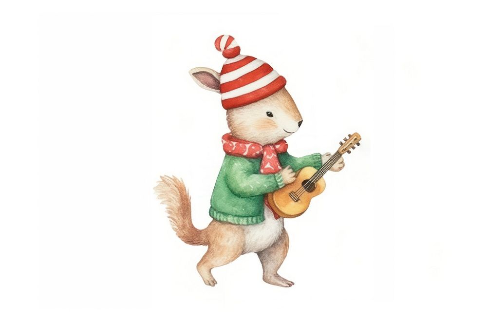 Two squirrel wearing christmas clothes rodent mammal animal. AI generated Image by rawpixel.