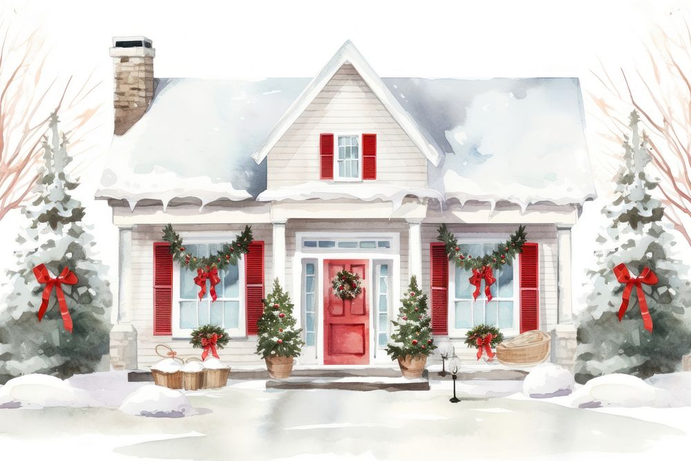 Christmas house architecture building outdoors. AI generated Image by rawpixel.