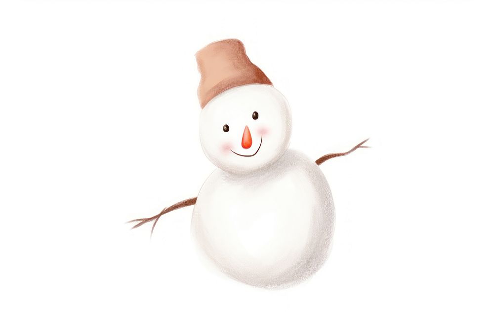 Snow man snowman white white background. AI generated Image by rawpixel.