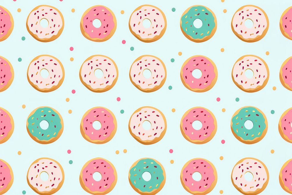 Donut pattern backgrounds dessert. AI generated Image by rawpixel.