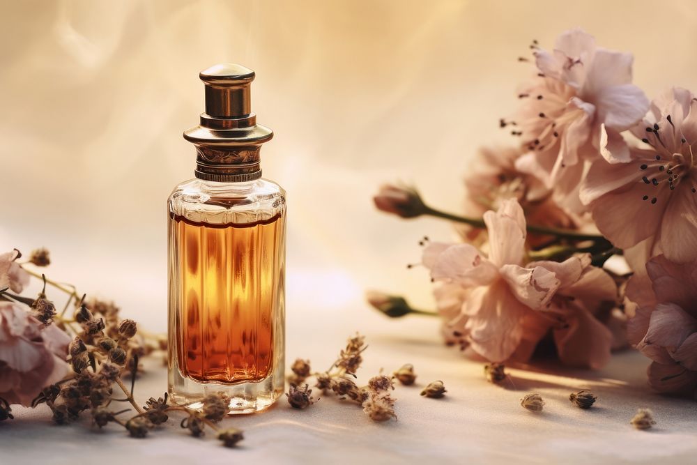 Aroma oil cosmetics perfume bottle. AI generated Image by rawpixel.
