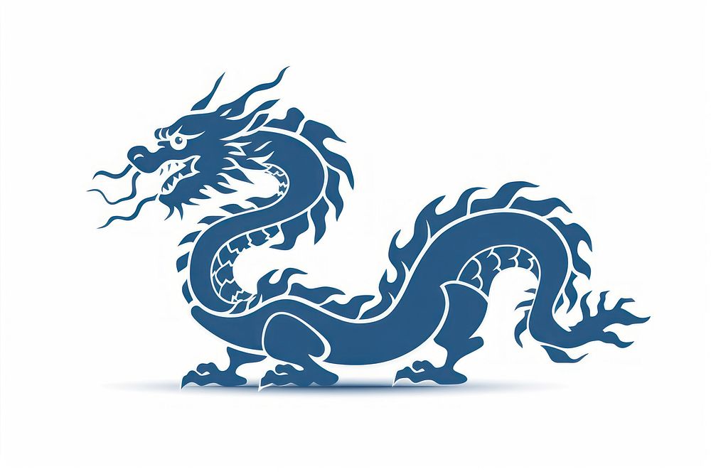 Chinese dragon white background representation chinese dragon. AI generated Image by rawpixel.