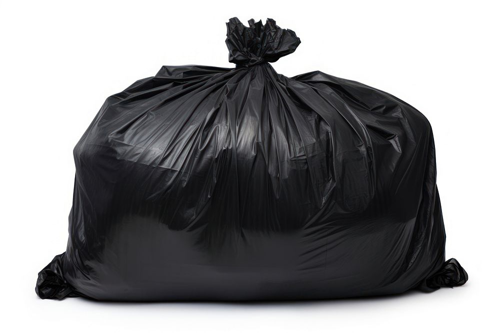 Black garbage plastic bag white background recycling cleaning. AI generated Image by rawpixel.