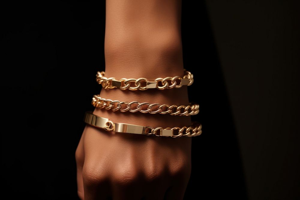 Gold bracelets jewelry fashion gold. AI generated Image by rawpixel.