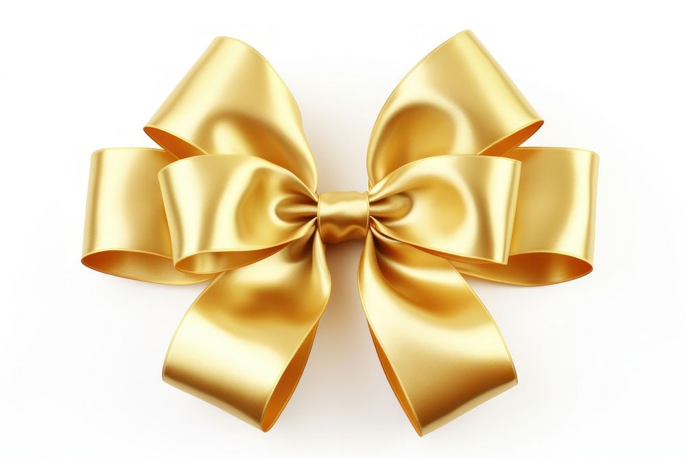 Golden gift bow gold white background celebration. AI generated Image by rawpixel.