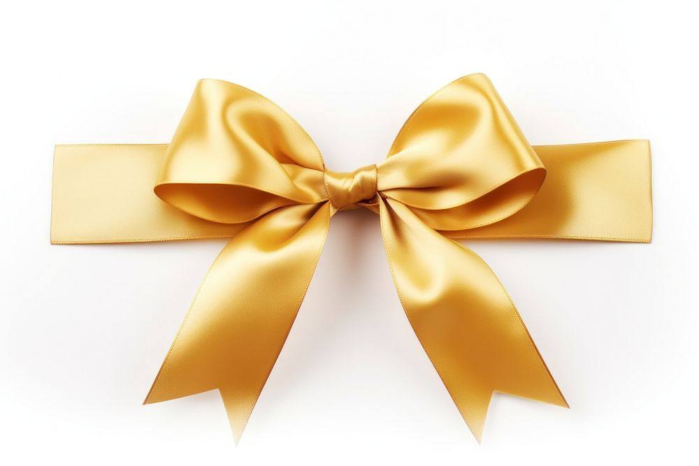 Golden gift ribbon gold white background celebration. AI generated Image by rawpixel.
