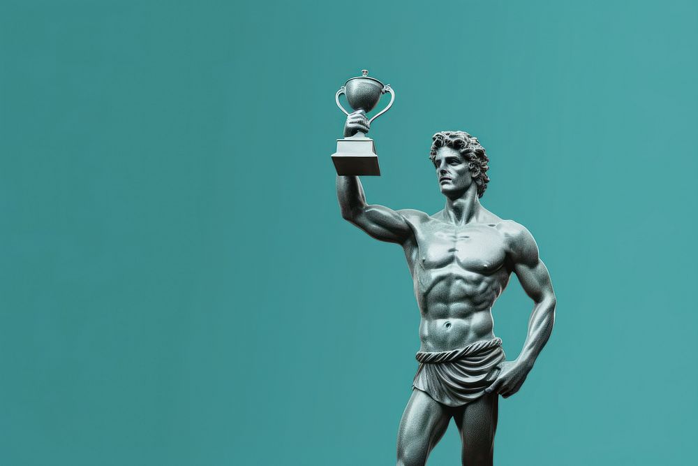 Trophy sculpture trophy adult. AI generated Image by rawpixel.