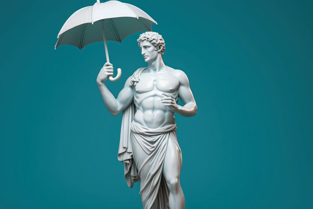 Umbrella sculpture umbrella statue. AI generated Image by rawpixel.