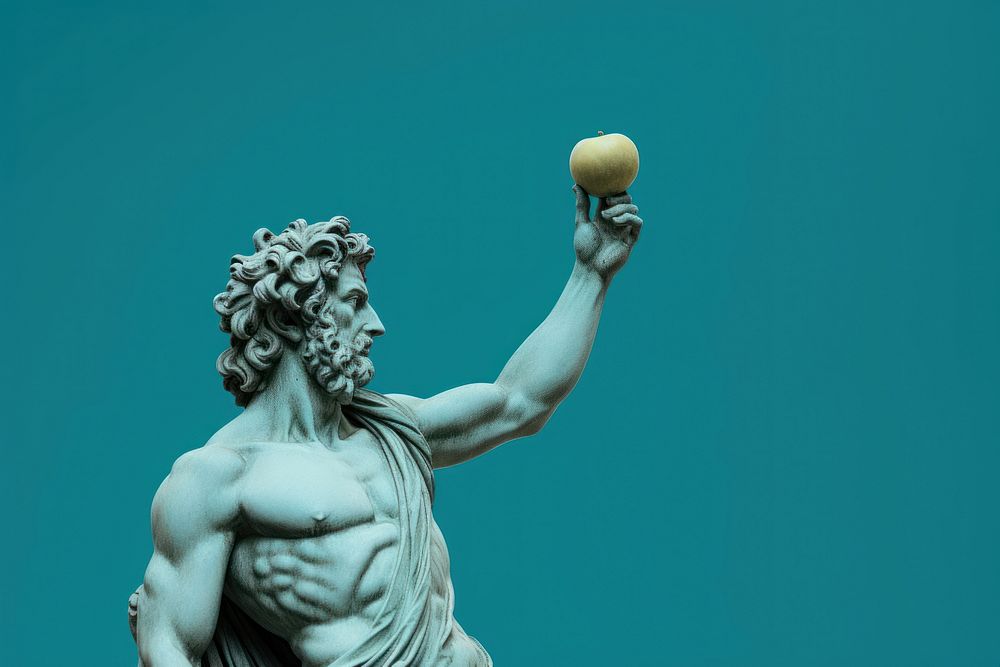 Apple sculpture statue apple. AI generated Image by rawpixel.