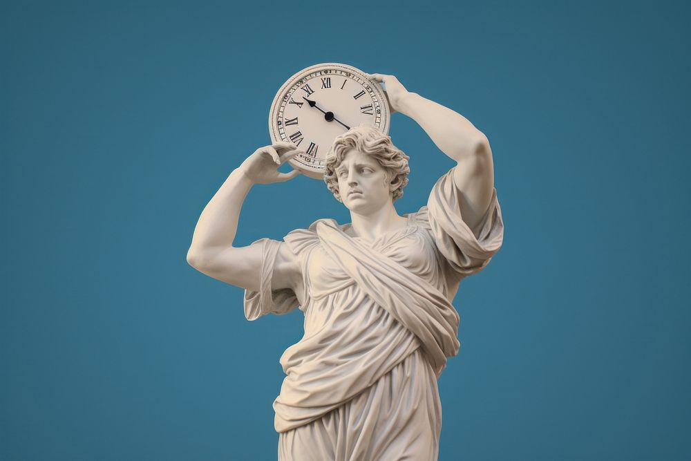 Clock sculpture statue clock. AI | Premium Photo - rawpixel