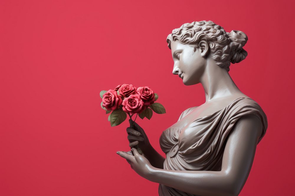 Rose rose sculpture holding. AI generated Image by rawpixel.