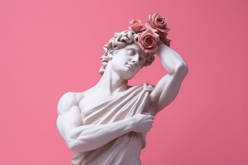 Rose sculpture flower statue. AI generated Image by rawpixel.
