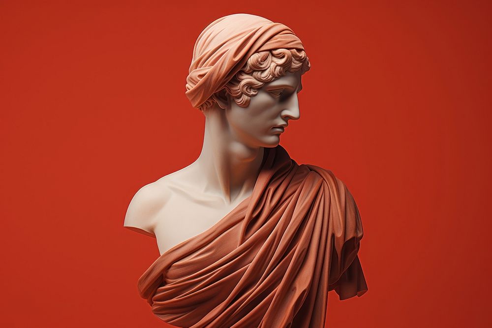 Greek sculpture statue scarf art. AI generated Image by rawpixel.
