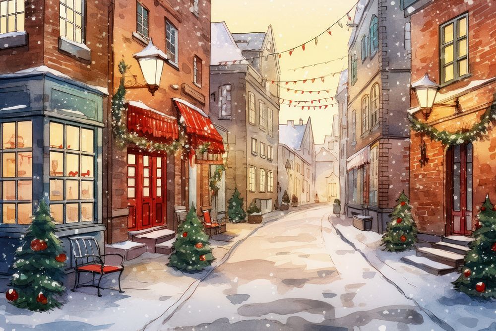 Christmas Season christmas street outdoors. AI generated Image by rawpixel.
