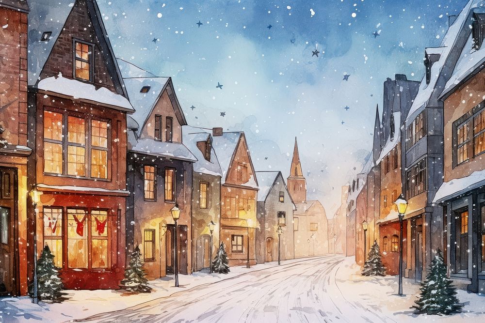 Christmas Season outdoors street christmas. AI generated Image by rawpixel.