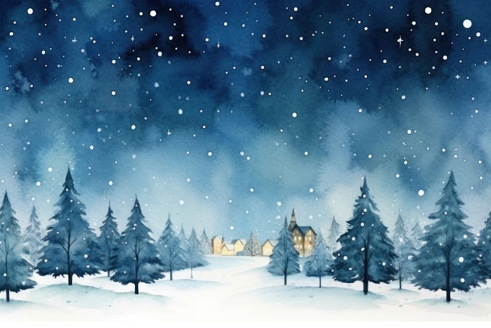 Christmas village outdoors night winter. AI generated Image by rawpixel.