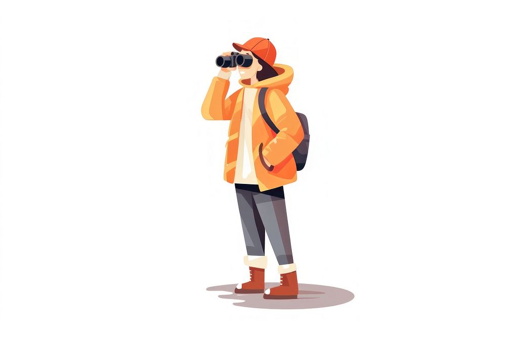 Binoculars looking holding white background. AI generated Image by rawpixel.