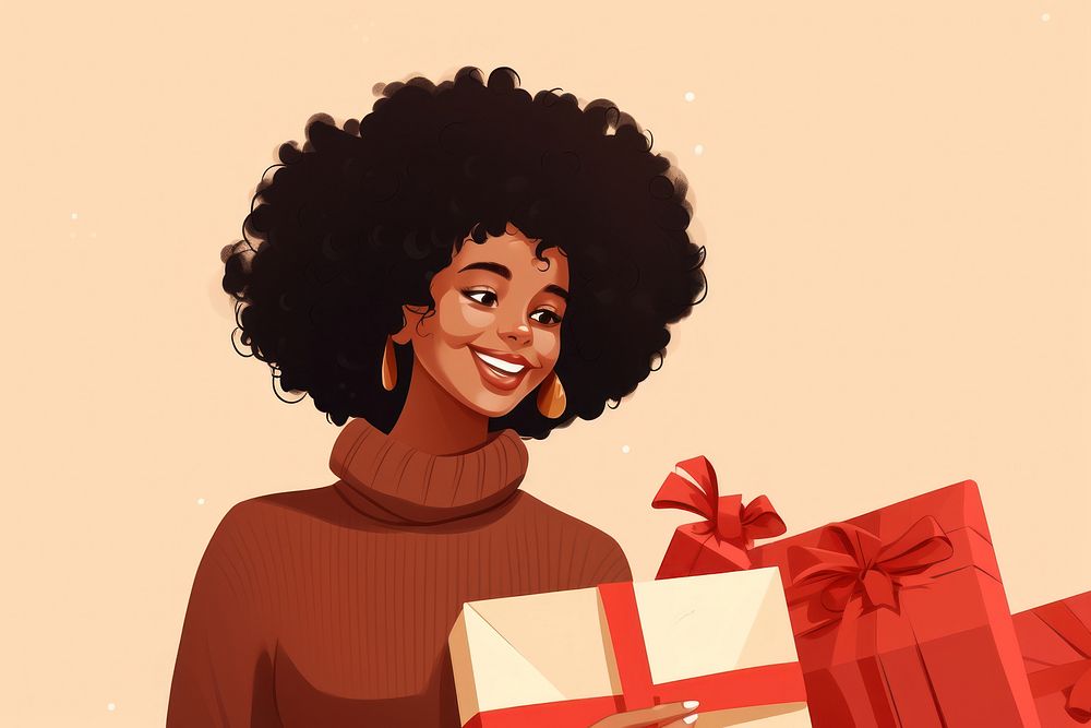 Present adult woman afro. AI generated Image by rawpixel.