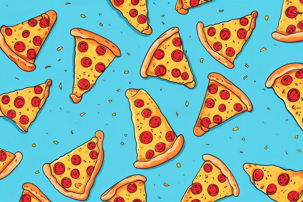 Pizza pattern food confectionery. AI generated Image by rawpixel.