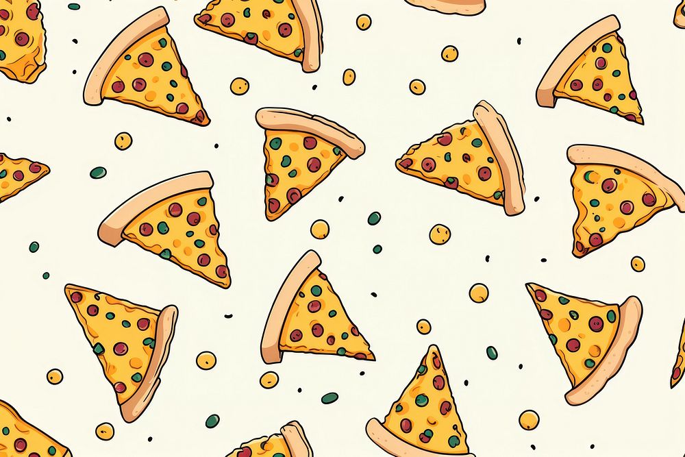 Pizza pattern food confectionery. AI generated Image by rawpixel.