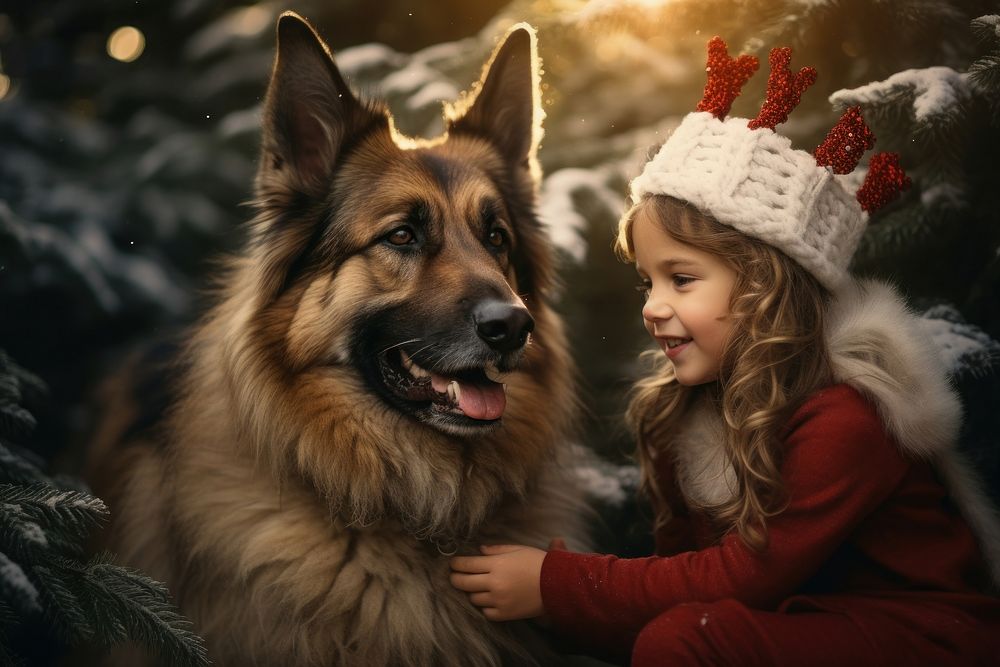 Christmas dog christmas mammal. AI generated Image by rawpixel.