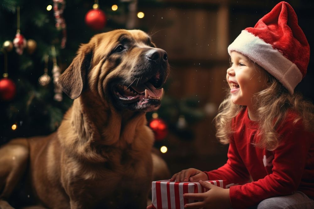 Christmas dog christmas mammal. AI generated Image by rawpixel.