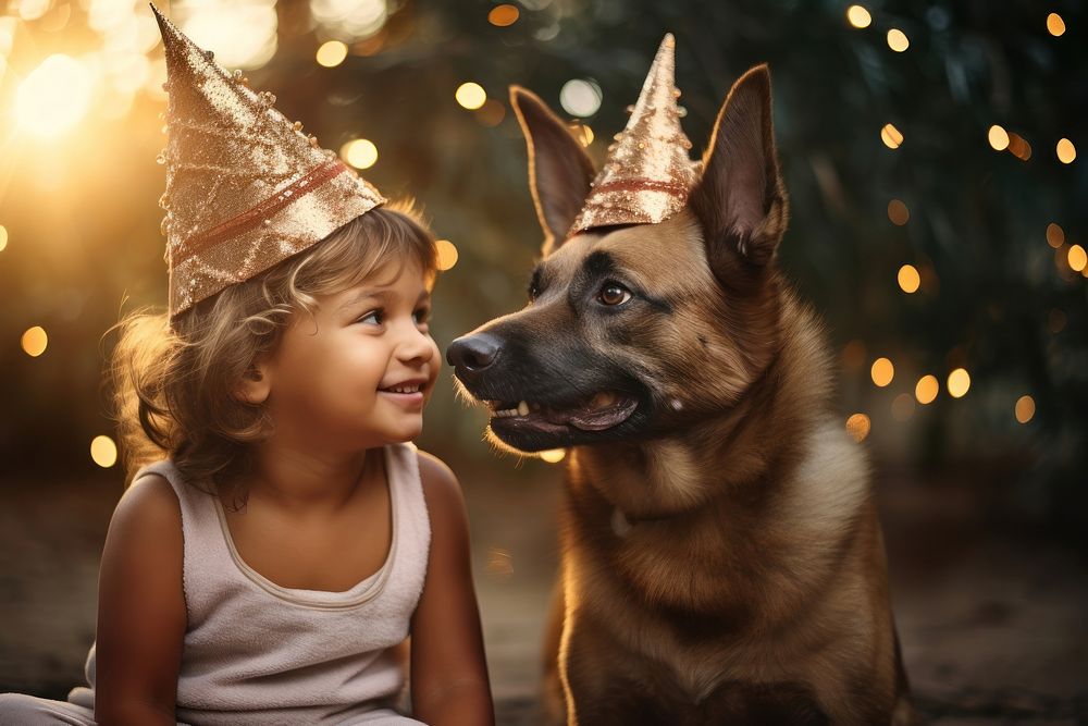 Christmas child dog christmas. AI generated Image by rawpixel.