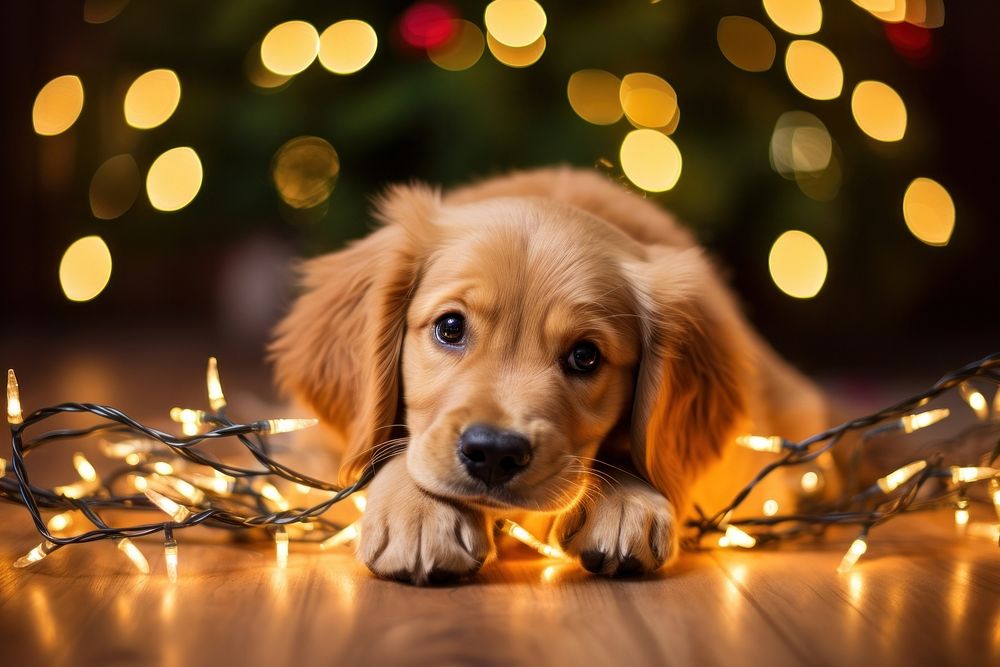 Dog christmas mammal animal. AI generated Image by rawpixel.