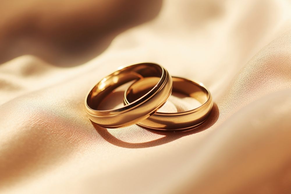 Gold wedding rings jewelry celebration accessories. AI generated Image by rawpixel.