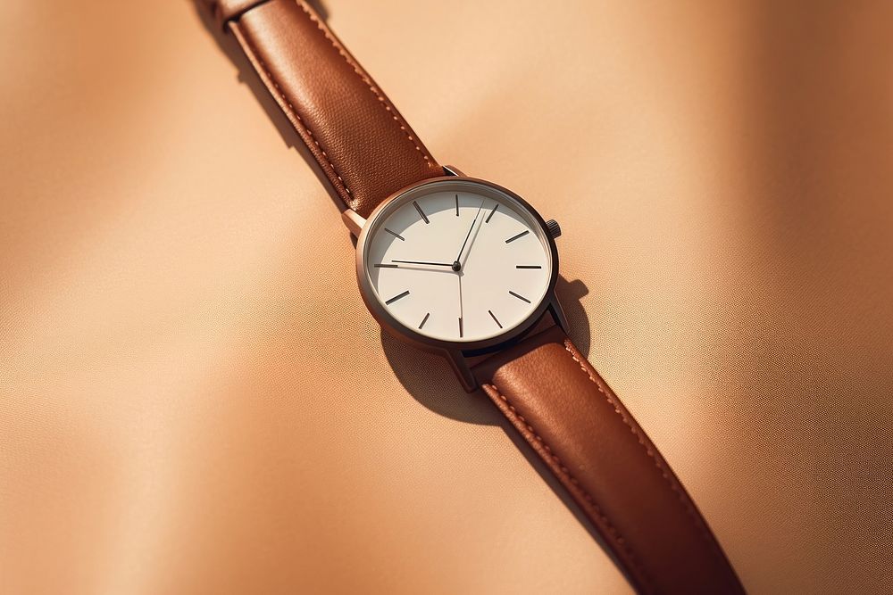 Leather wristwatch strap accessories accessory. AI generated Image by rawpixel.