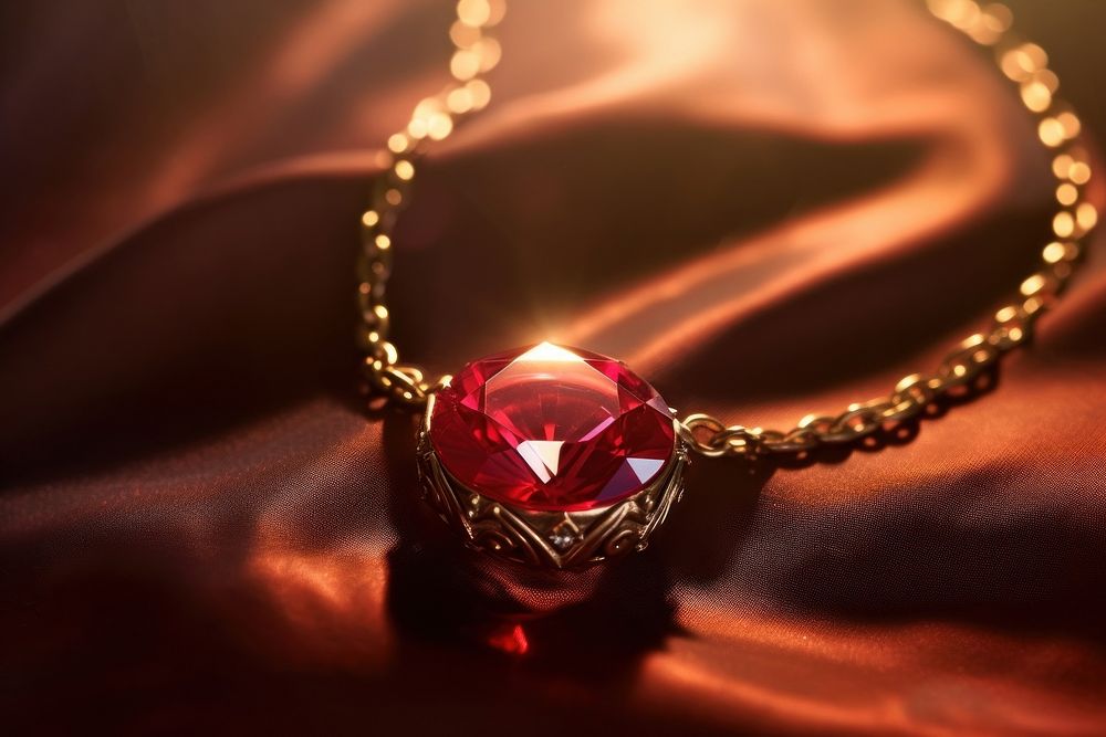Ruby necklace gemstone jewelry diamond. AI generated Image by rawpixel.