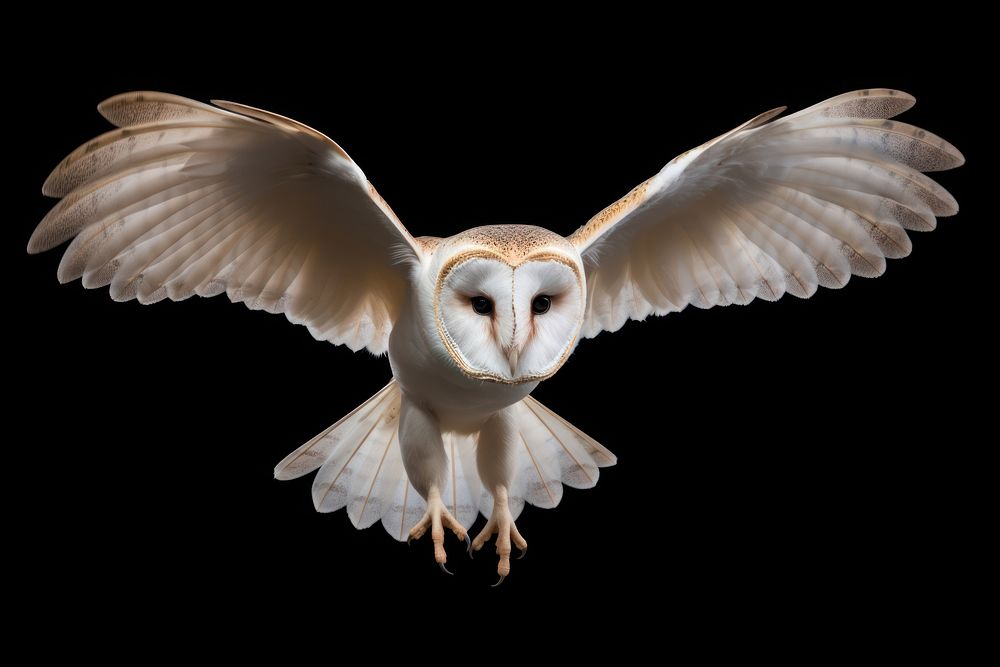 A barn owl animal flying white. AI generated Image by rawpixel.