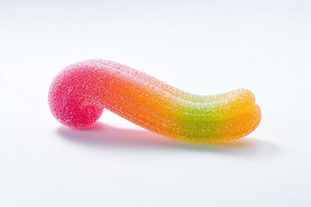 A sour candy gummy worm confectionery food white background. AI generated Image by rawpixel.