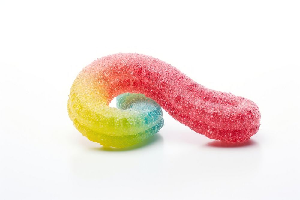 A sour candy gummy worm confectionery sugar food. AI generated Image by rawpixel.