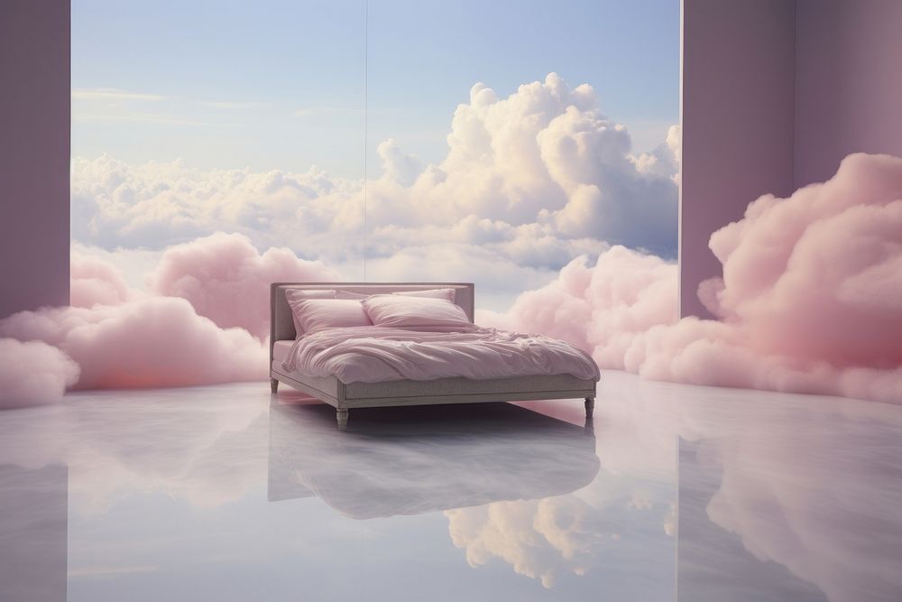 A bedroom furniture cloud pink. AI generated Image by rawpixel.