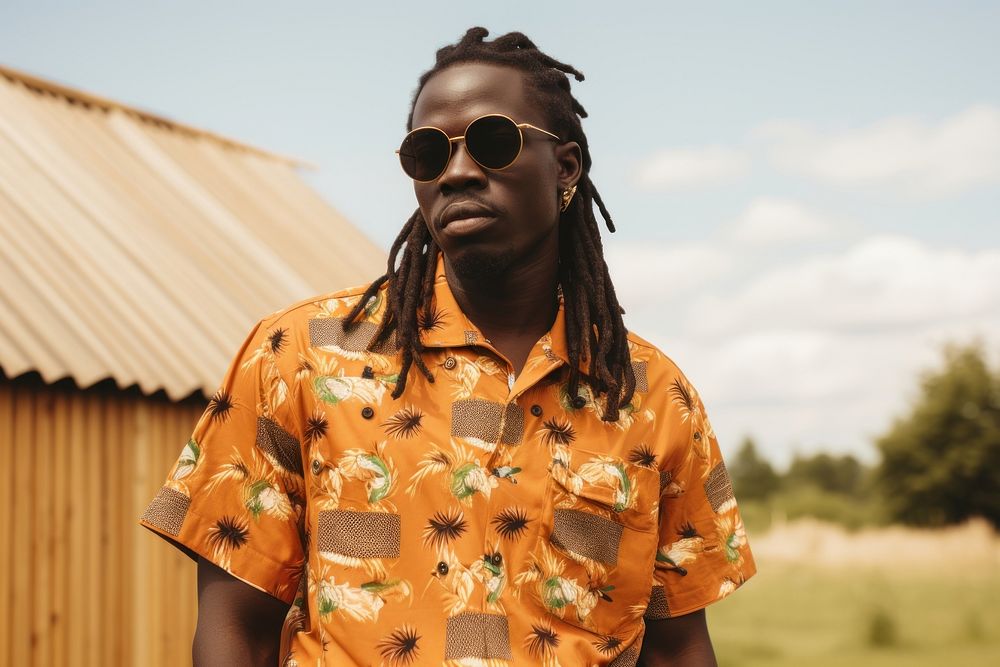 Young American African man sunglasses accessories dreadlocks. AI generated Image by rawpixel.