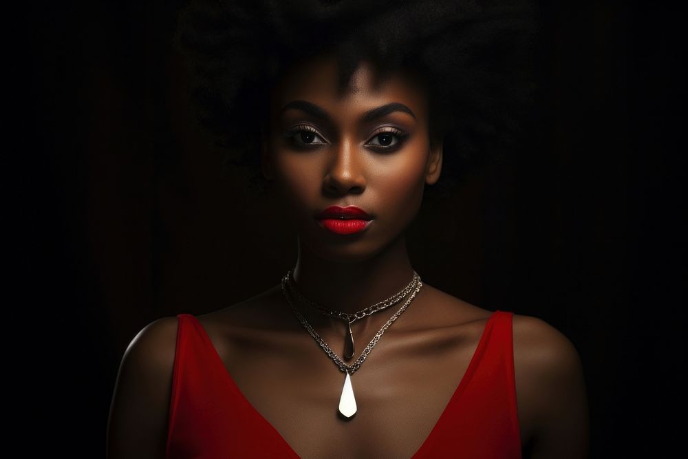 African American female necklace photography portrait. AI generated Image by rawpixel.